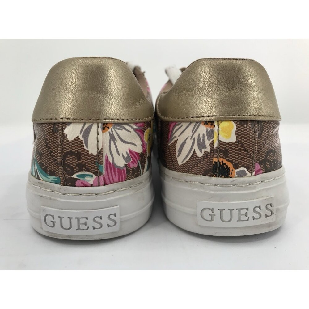 Guess Sneakers‎ Women's Size 7.5 Loven Casual Lace-up Brown Floral - Picture 10 of 14
